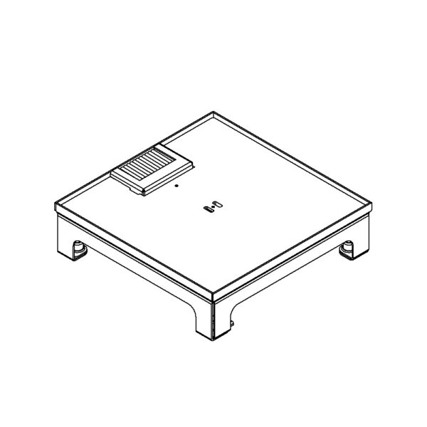 Produktbild UBD 217 052  -  Unterflur-Bodendose UBD 210 small inkl. Deckel, flach (SVZ), ohne Kante, 5mm Vertiefung und 1 Bürstenauslass